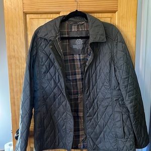Quilted ll bean army green coat size m